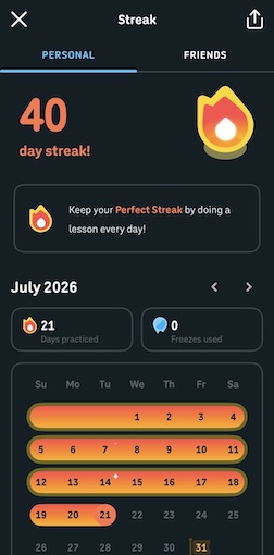 40 day streak